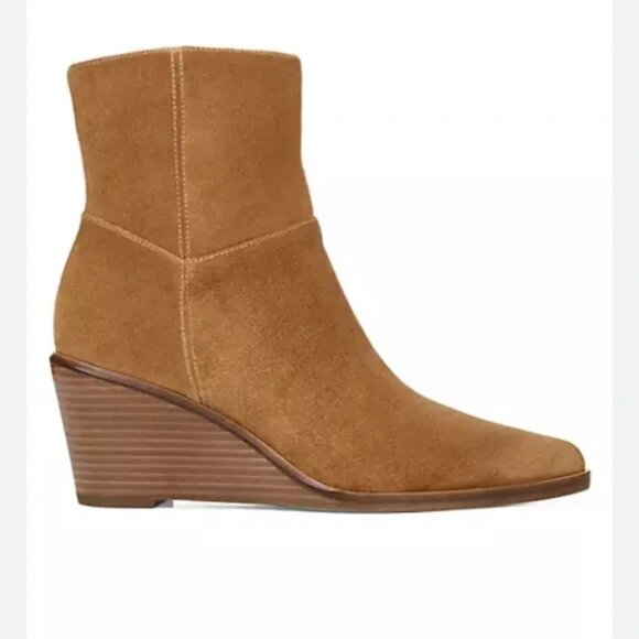 Vince $395 Mavis Suede Wedge Ankle Boots with Side Zipper, Size 9 /EUR 39 - Picture 2 of 8